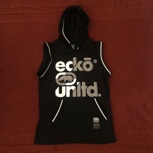 black ecko unltd sleeveless hoodie